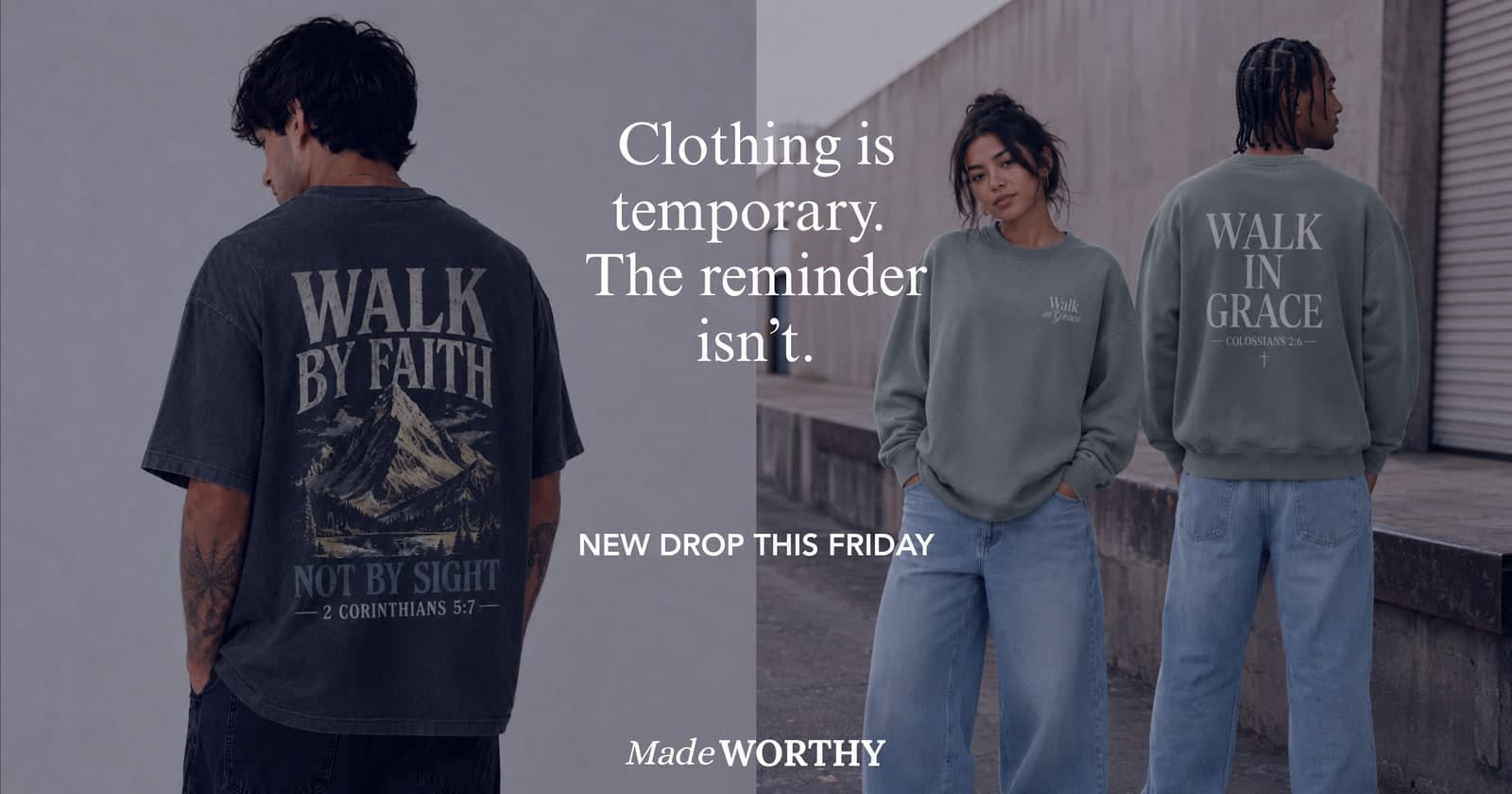 “Clothing is temp” campaign graphic