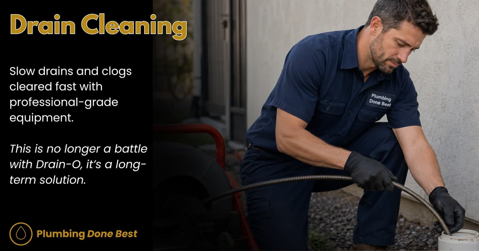Drain cleaning service promotion graphic