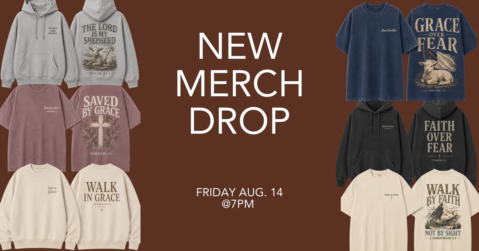 New merch drop announcement graphic